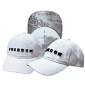 FREEDOM Hat - White - Dad Hat - Ponytail - Laser Mesh