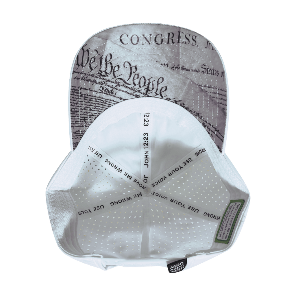 FREEDOM Hat - White - Dad Hat - Ponytail - Laser Mesh